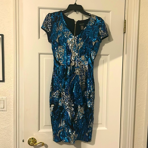 Caché Sequined Cocktail Dress - Picture 3 of 7
